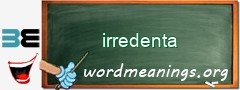 WordMeaning blackboard for irredenta